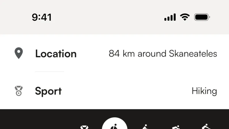 Segmented Control — Komoot, Travel UI