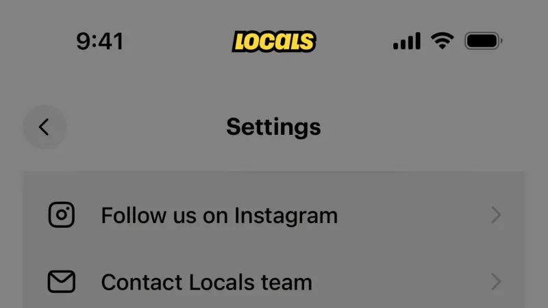 Delete & Deactivate Account — Locals, Social UI
