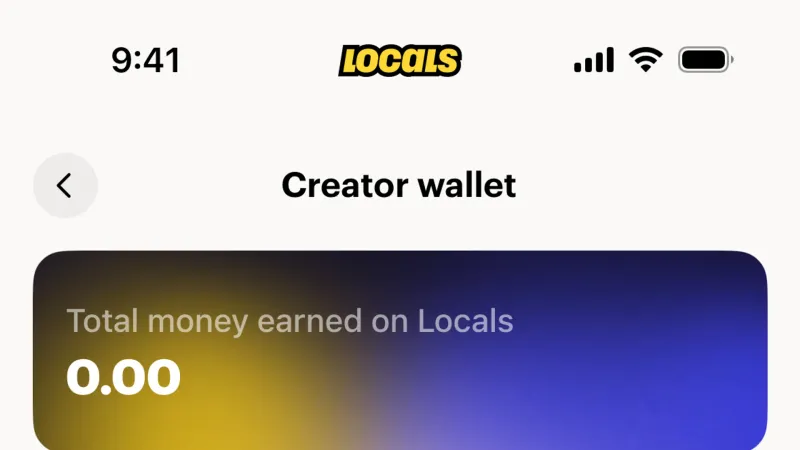 Wallet & Balance — Locals, Social UI