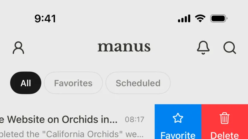 Action Option — Manus, AI & ML UI