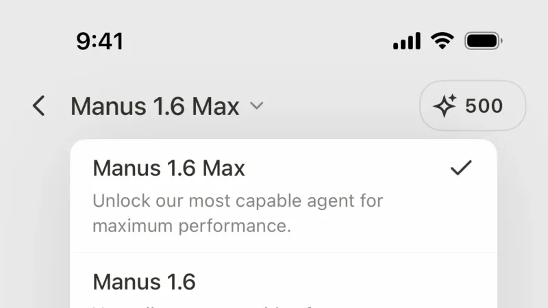 Dropdown Menu — Manus, AI & ML UI