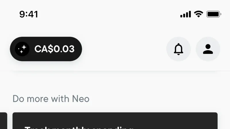 Carousel — Neo Financial, Fintech UI