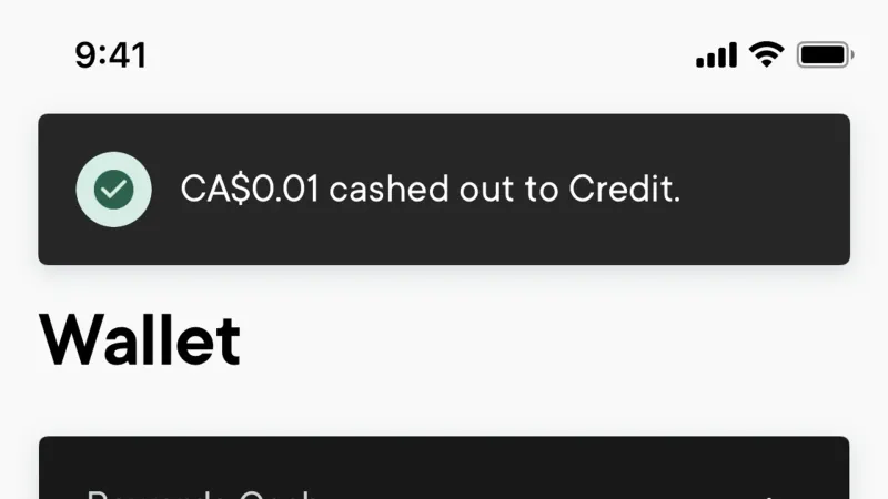 Acknowledgement & Success — Neo Financial, Fintech UI