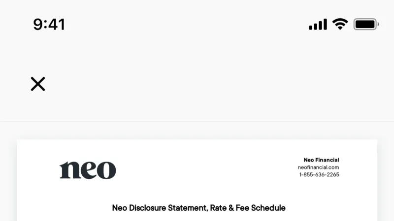 Other Content — Neo Financial, Fintech UI