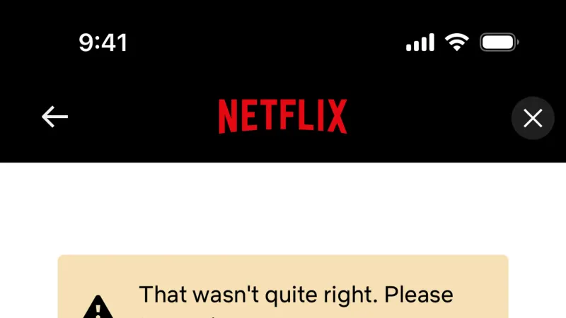 Error — Netflix, Entertainment UI