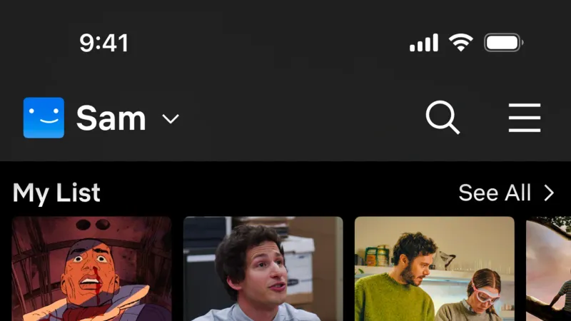 Bookmarks & Collections — Netflix, Entertainment UI