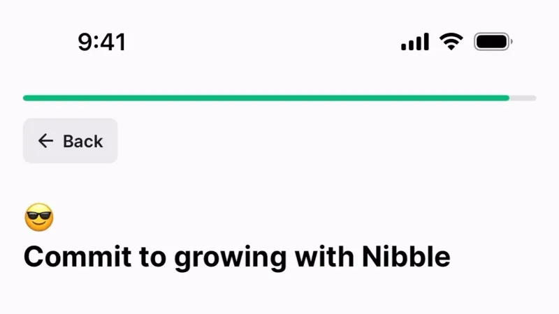 Account Setup — Nibble, Food & Drink UI
