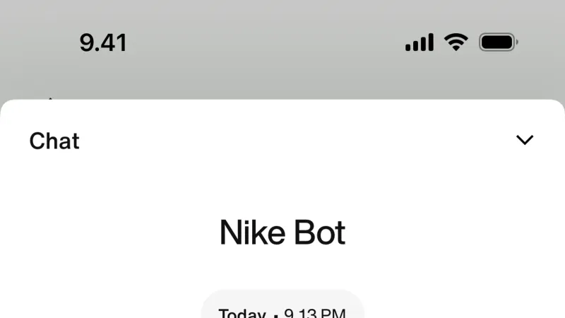Chat Bot — Nike, E-commerce UI