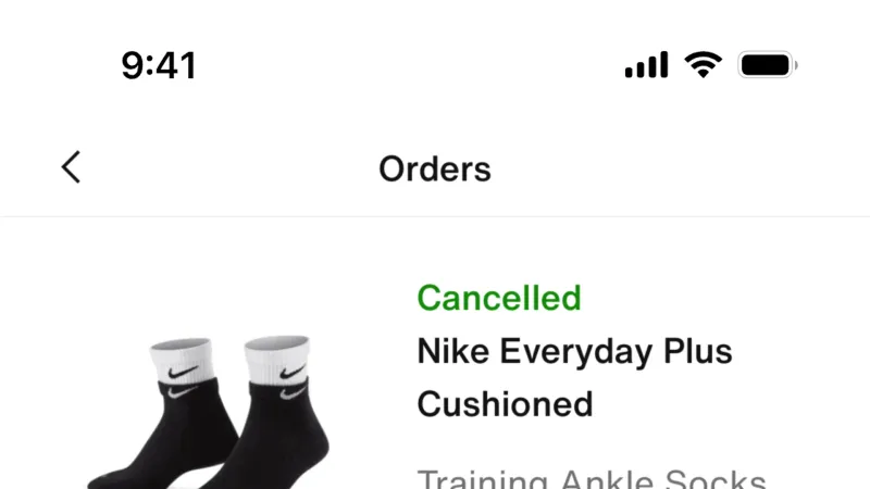 Order History — Nike, E-commerce UI