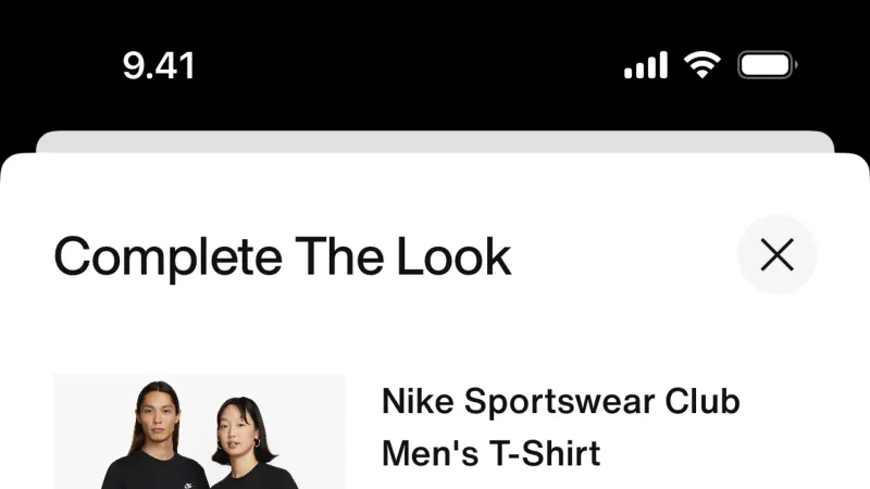 Card — Nike, E-commerce UI