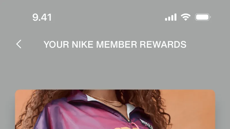 Promotions & Rewards — Nike, E-commerce UI
