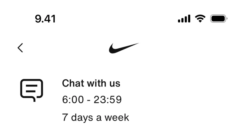 Help & Support — Nike, E-commerce UI
