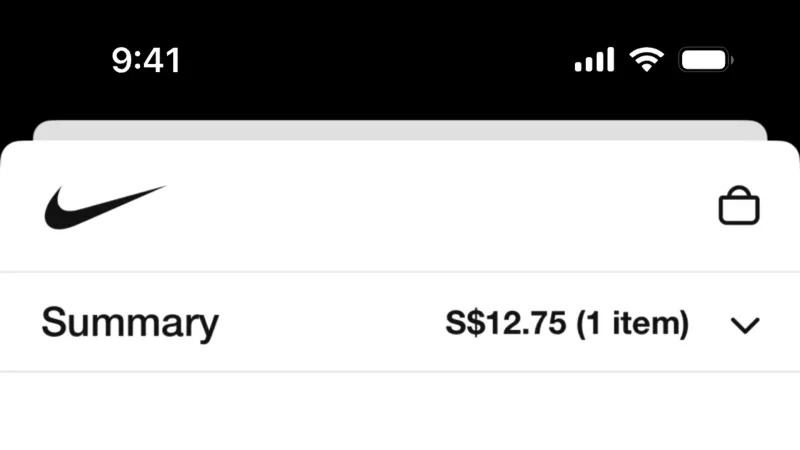 Order Confirmation — Nike, E-commerce UI