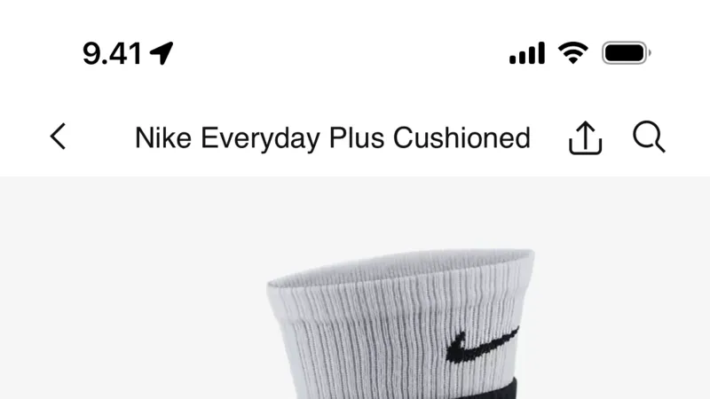 Toolbar — Nike, E-commerce UI