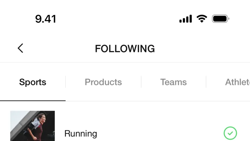 Follow & Subscribe — Nike, E-commerce UI