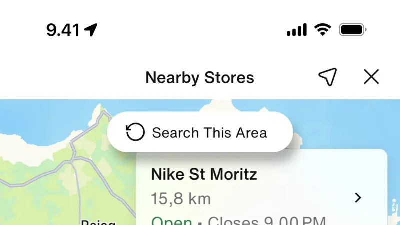 Map Pin — Nike, E-commerce UI