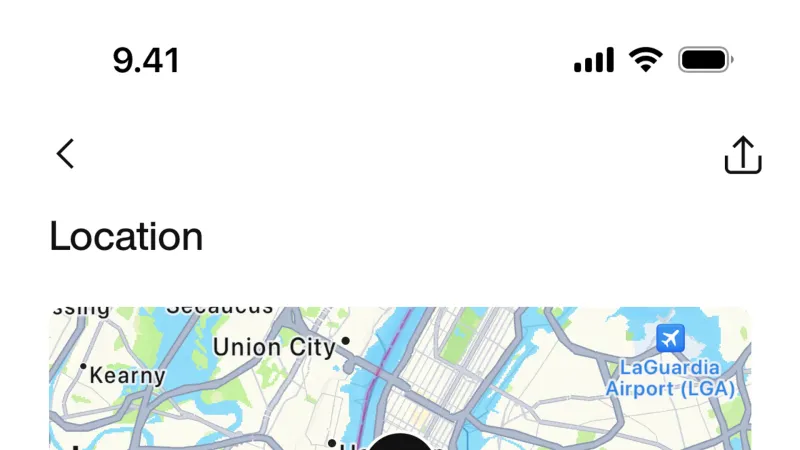 Location & Address — Nike, E-commerce UI