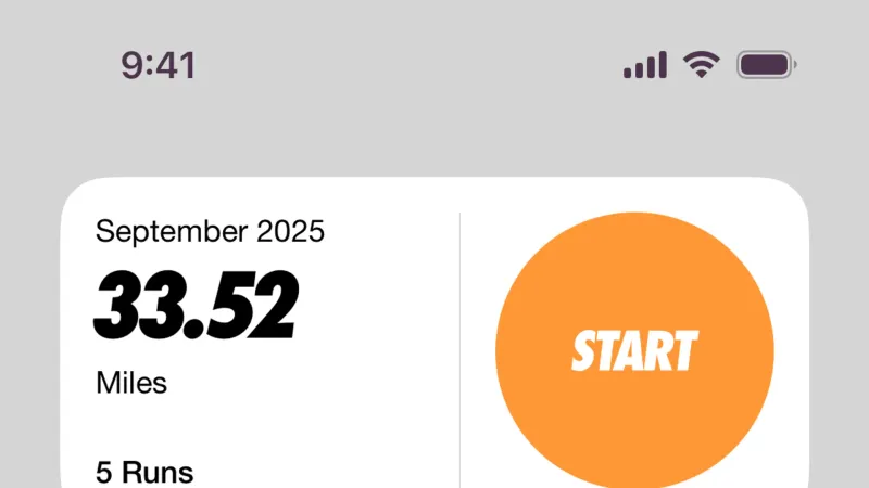 Widgets — Nike Run Club, Health UI