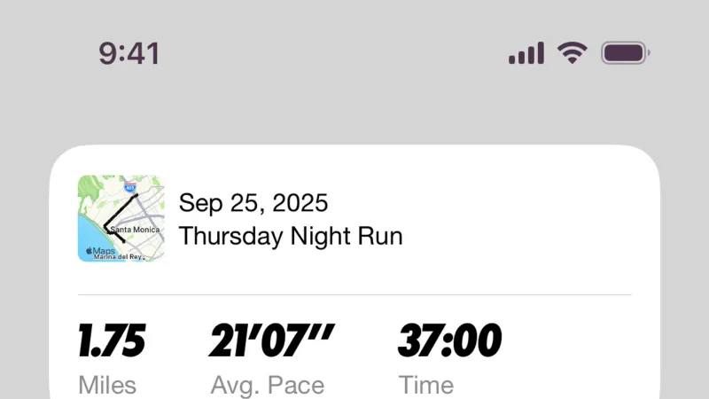 Widgets — Nike Run Club, Health UI