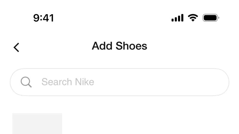 Search Bar — Nike Run Club, Health UI