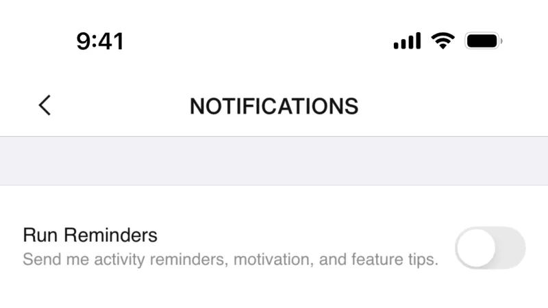 Switch — Nike Run Club, Health UI