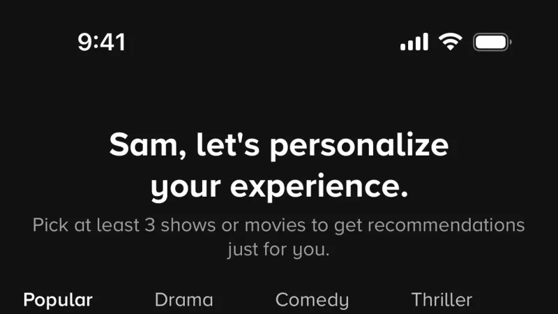 Tab — Paramount+, Entertainment UI
