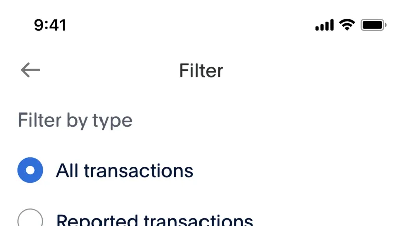 Filter & Sort — PayPal, Fintech UI