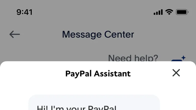 Chat Bot — PayPal, Fintech UI