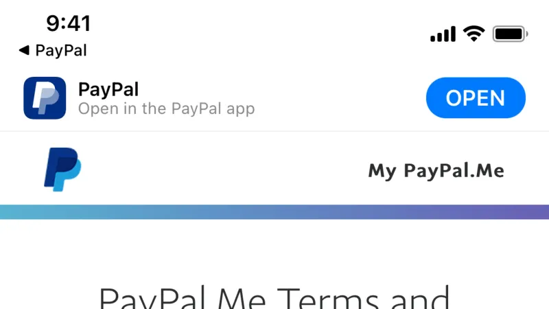 Terms & Conditions — PayPal, Fintech UI