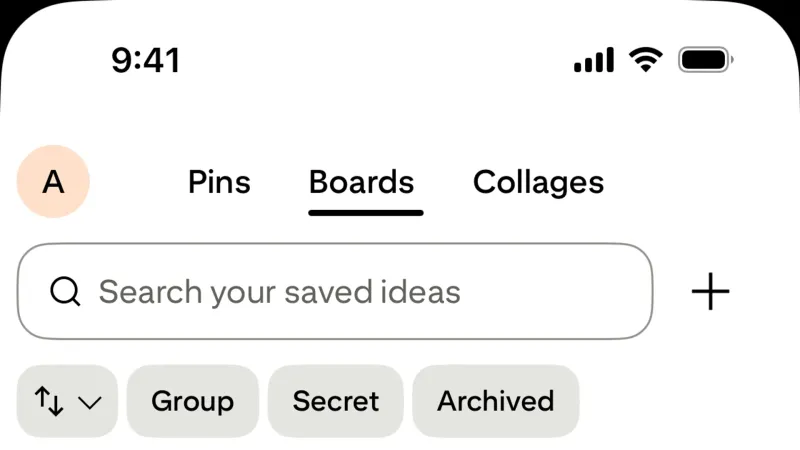 Bookmarks & Collections — Pinterest, Social UI