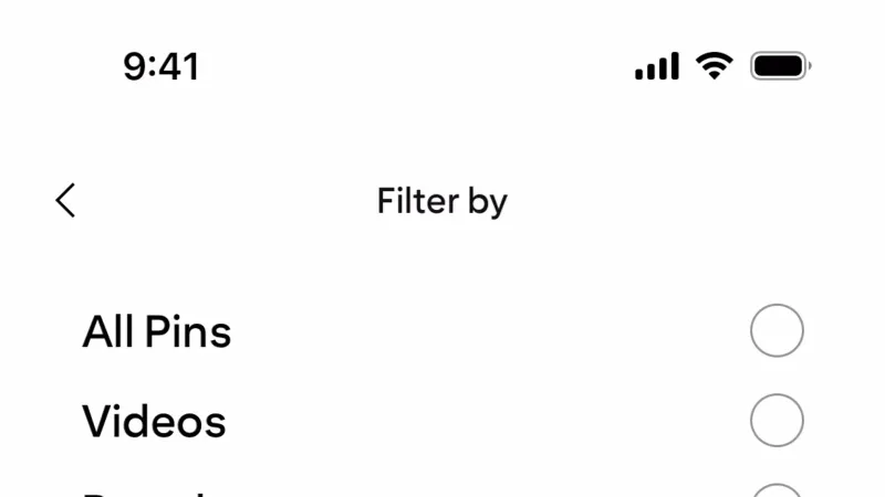 Radio Button — Pinterest, Social UI