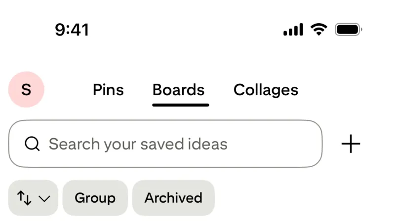 Bookmarks & Collections — Pinterest, Social UI