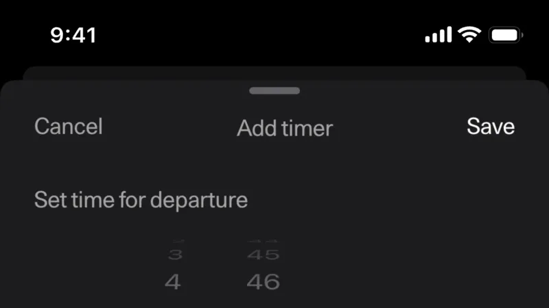 Schedule — Polestar, Travel UI