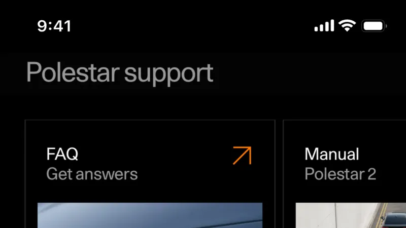 Help & Support — Polestar, Travel UI
