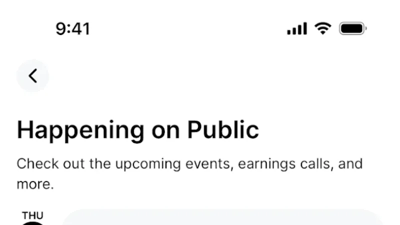 Date & Time — Public, Fintech UI