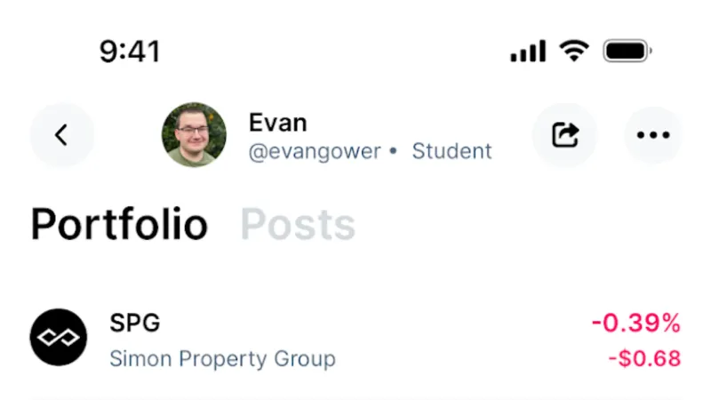 User / Group Profile — Public, Fintech UI