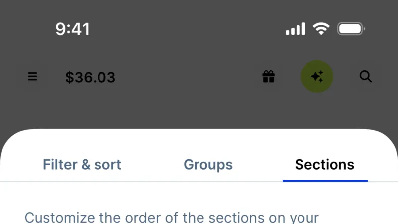 Reorder — Public, Fintech UI