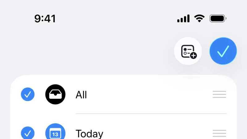 Floating Action Button — Apple Reminders, Productivity UI