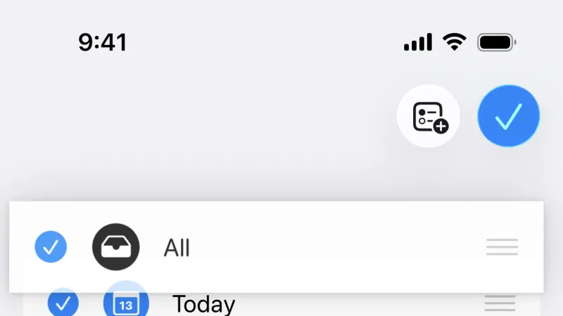 Reorder — Apple Reminders, Productivity UI