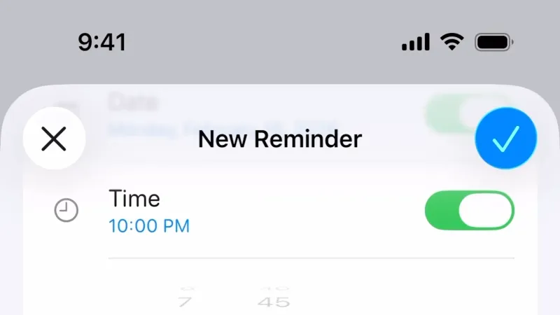 Date Picker — Apple Reminders, Productivity UI