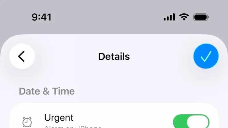 Dropdown Menu — Apple Reminders, Productivity UI