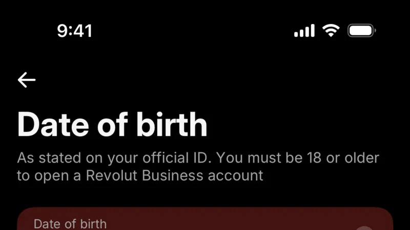 Error — Revolut Business, Fintech UI