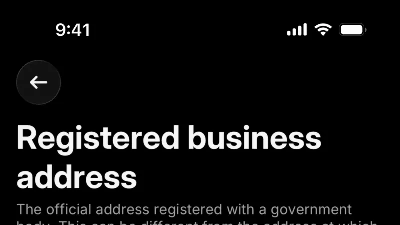Account Setup — Revolut Business, Fintech UI