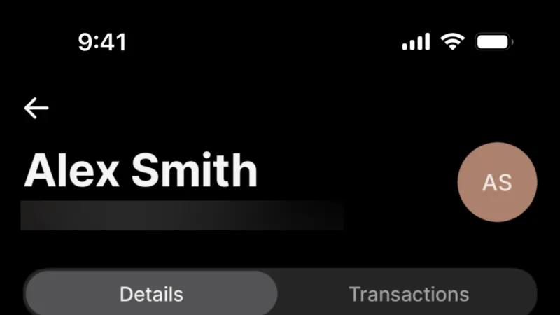 User / Group Profile — Revolut, Fintech UI