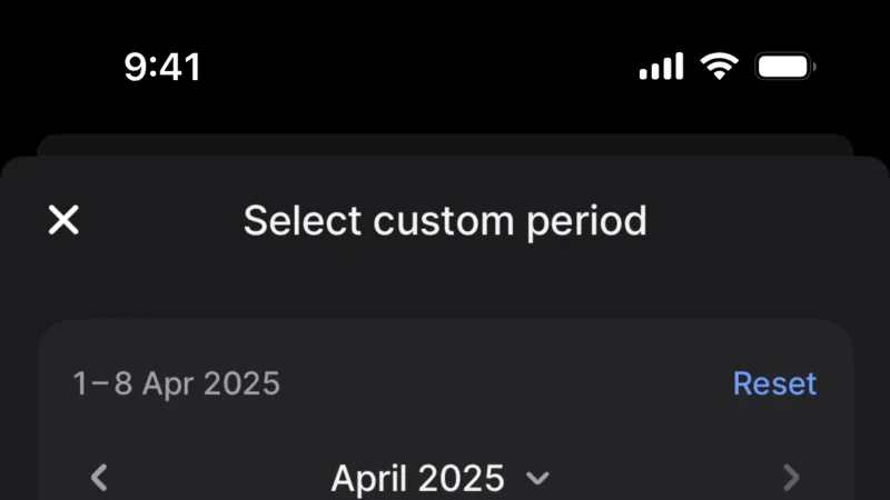 Date Picker — Revolut, Fintech UI