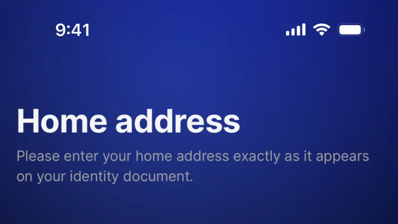 Location & Address — Revolut, Fintech UI