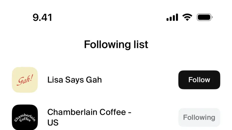 Follow & Subscribe — Shop, E-commerce UI