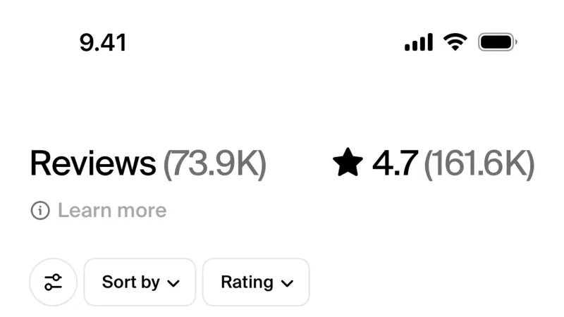 Rating Control — Shop, E-commerce UI