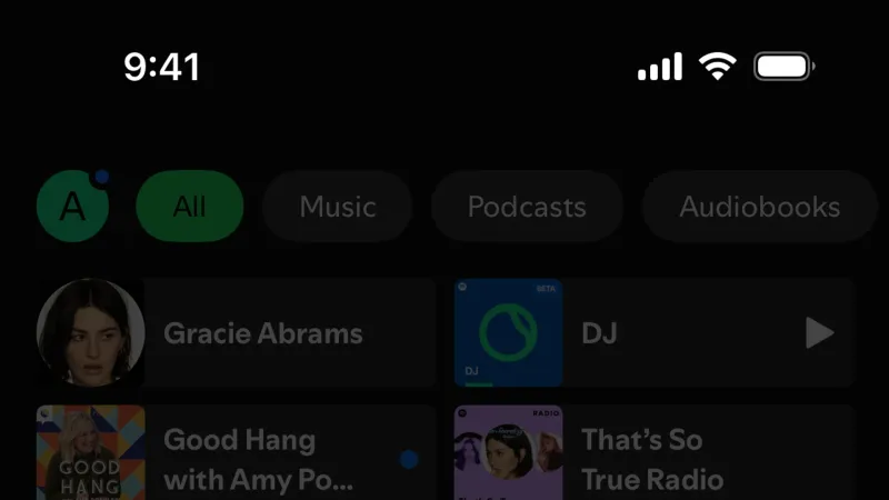 Action Option — Spotify, Entertainment UI