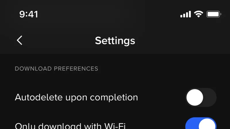 Settings & Preferences — Spotify, Entertainment UI